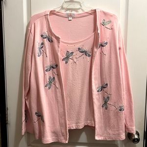 Quacker Factory Dragonfly Sweater 1X